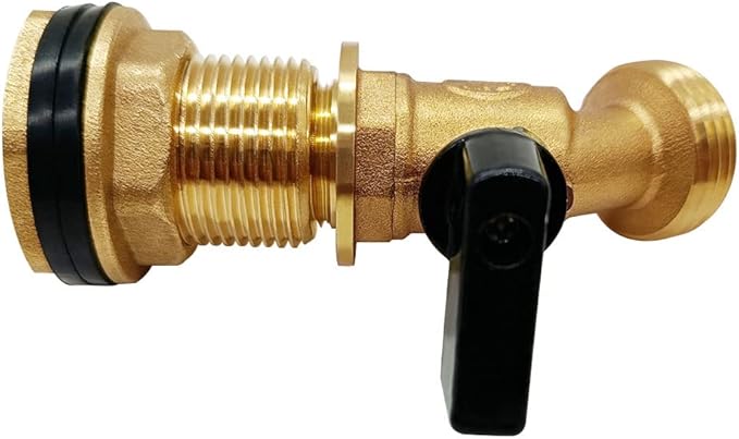 Joywayus Brass Water Container/Rain Barrel Spigot 3/4" to 1/2" Male Threaded Quarter Turn Ball Valve & 1/2" Female to 3/4" Male Threaded Bulkhead Fitting Water Tank Connector