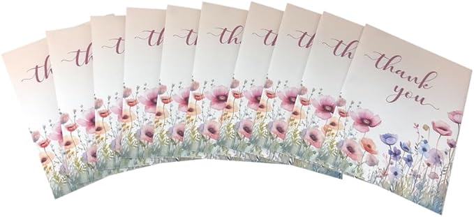 Thank You Wildflower Seed Packets for Guests - Party Favors for Wedding, Bridal Shower, Baby Shower or Sprinkle, Birthday - Gender Neutral - Already Filled - Pack of 20