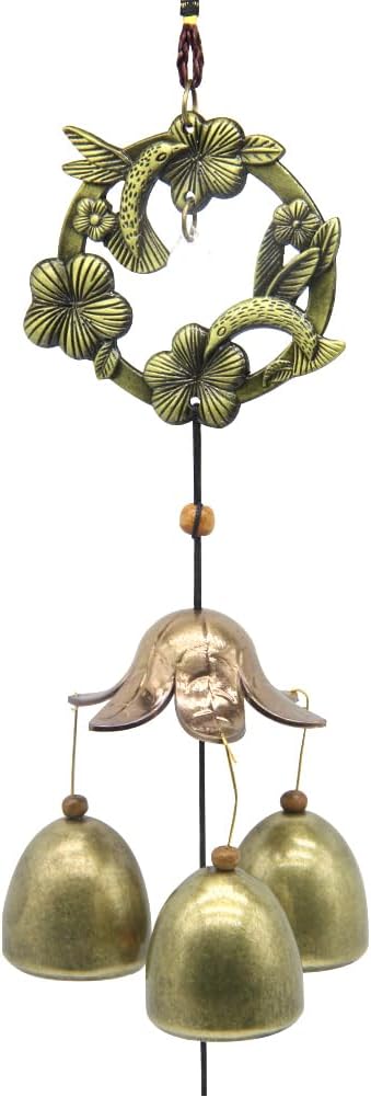 Hooshing Wreath Wind Chimes Metal Garden Bells Hummingbird WindChimes for Lucky Outdoor Garden Patio Hanging Decor Gift for Mother