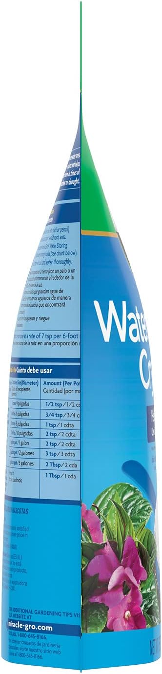Miracle-Gro Water Storing Crystals - Soil Moisture Retention Crystals for Indoor and Outdoor Plants - 12 oz.