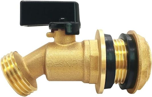3/4" GHT Spigot for Rain Barrel Parts Kits, Brass Ball Valve with Bulkhead Fitting, Garden Hose Connector Adapter and Drain Valve DIY Kits,for 5/25/50/55 Gallon Bucket