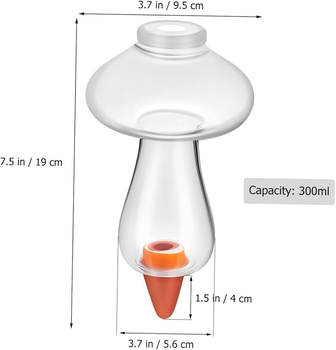 3Pcs Self Watering Globes Mushroom & Wash Bottle,Plant Watering Globes,Self Watering Planter Insert,Automatic Plant Waterer Indoor,Plant Watering Devices,Plant Water Globes,Watering Bulb