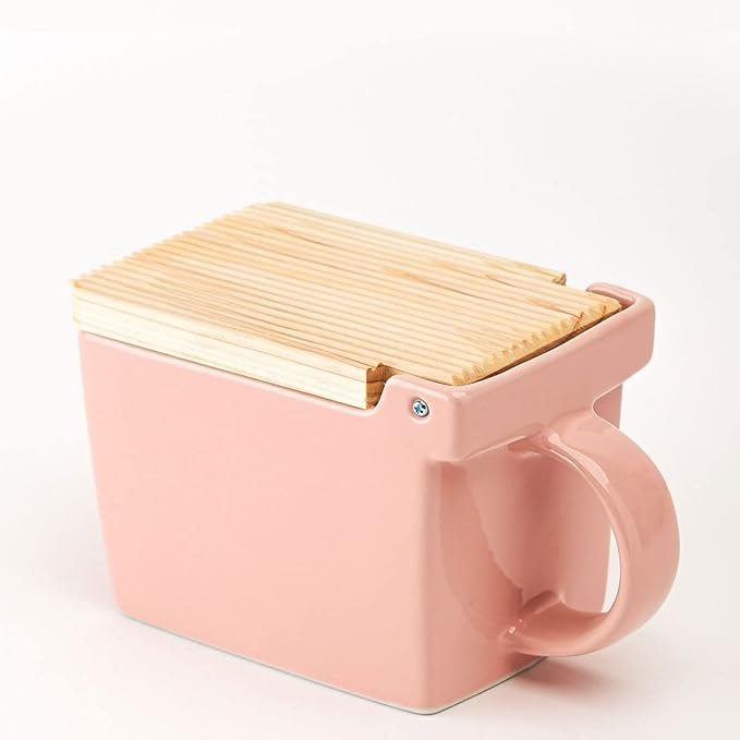 Zero Japan Bee House Premium Salt Box with Hinoki Lid - Container for Sea Salt and Spices - Elegant Cellar for Kitchen Countertop - Pink, 16 oz