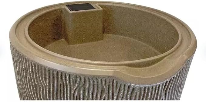 Decorative Rain Barrel with Wood Grain Texture, 90 Gallon Capacity,You can Plant an Array of Floral Arrangements, or Even a Small herb or Vegetable Garden. (Sandstone, 90 Gallon)