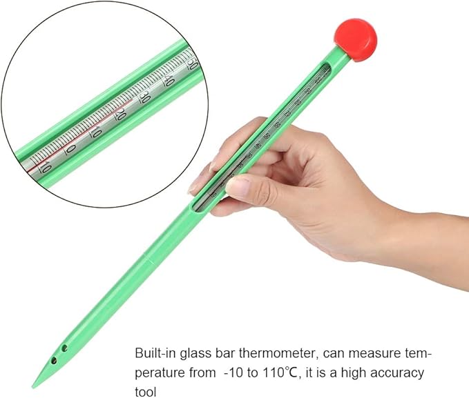 PerGar Soil Thermometer, High Precision Soil Temperature Meter, Indoor/Outdoor, -10C to 110C, Analog Display