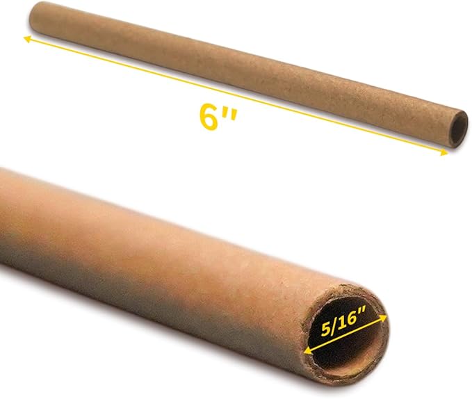 Mason Bee Tubes 300 Pack - Kraft Paper Bee Nesting Tubes for Mason Bees, 5/16" x 6" Size, Ideal for Filling Mason Bee Houses and Garden Pollination