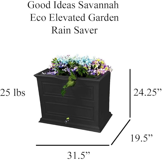Good Ideas Savannah Eco Elevated Garden Rain Saver