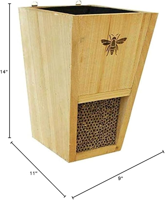 Durable Cedar Mason Bee House & Planter by Woodlink