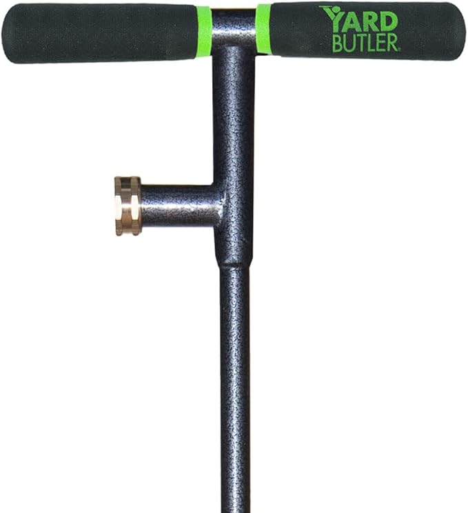 Yard Butler Aerator & Irrigator Bundle, IBDB-1 - Lawn Care Tool for Aerating - Long-Handled - Power-Coated Steel Construction - Comfortable Cushioned Handles Garden Tool - Easy to Use