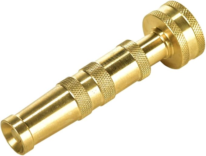 Heavy-Duty Brass Hose Nozzle, Adjustable Twist Hose Nozzle, Jet Sweeper Nozzle, Garden Sprayer