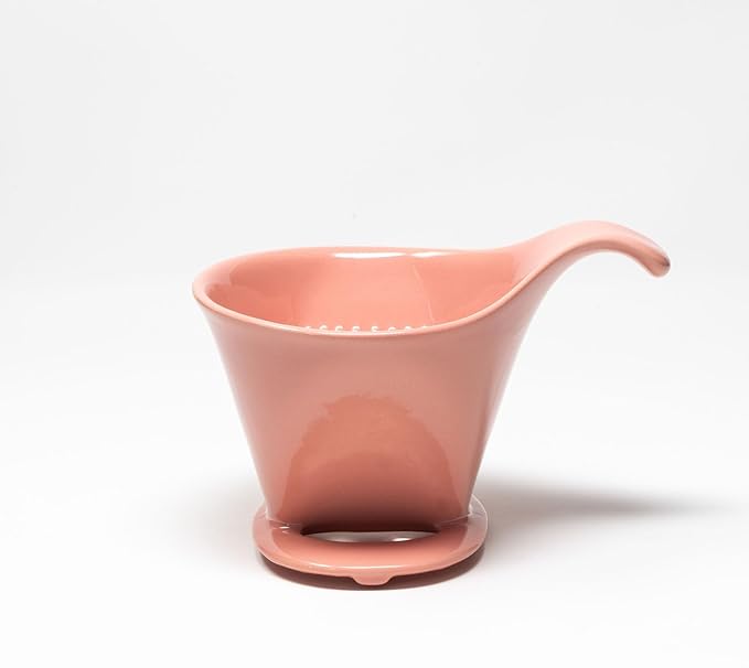 Zero Japan - Bee House Pour Over Coffee Dripper - Lead-Free & Cadmium-Free Ceramic Coffee Maker with Elegant Peek Hole, Drip Cone Brewer Coffee Gifts, Brewing Accessories - Coral Pink, Standard Size