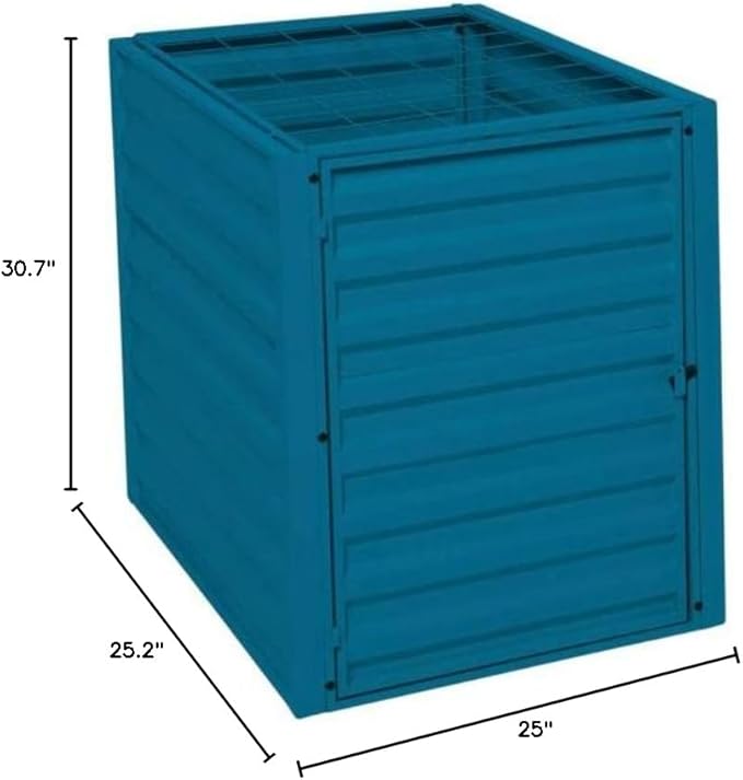 Gardener's Supply Company Single Bin Composter | Heavy Duty Galvanized Steel Outdoor Compost System with Optimal Water and Airflow | Best for Backyard Garden Organic Waste Composting