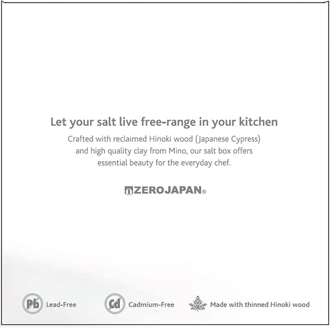 Zero Japan Bee House Premium Salt Box with Hinoki Lid - Container for Sea Salt and Spices - Elegant Cellar for Kitchen Countertop - Tomato, 16 oz