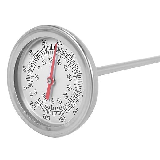 Long Compost Soil Thermometer - Fast Response Stainless Steel 20 Inch - Measuring Probe - Fahrenheit and Celsius