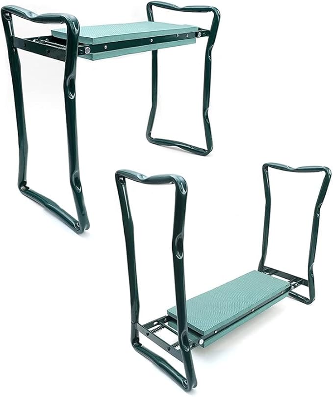Garden Kneeler Seat Garden Stools Foldable Stool with Tool Bag Pouch EVA Foam Pad Capacity-Protects Your Knees for Gardening(Large-23.6" x 10.6" x 19.3") Tool kit（wh000005）