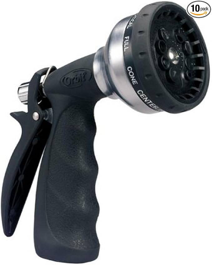 10-Pack Orbit Ultra light 10 Spray Pattern Nozzle, Garden Hose Yard Water Pistol 58339N