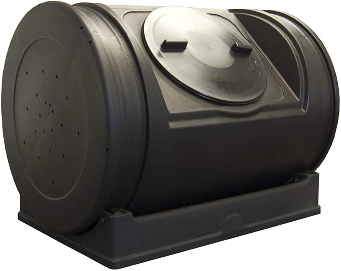 Good Ideas Compost Wizard Jr 7 Cubic Feet Outdoor Home Garden Compost Bucket Storage Container with Carrying Handles, Black