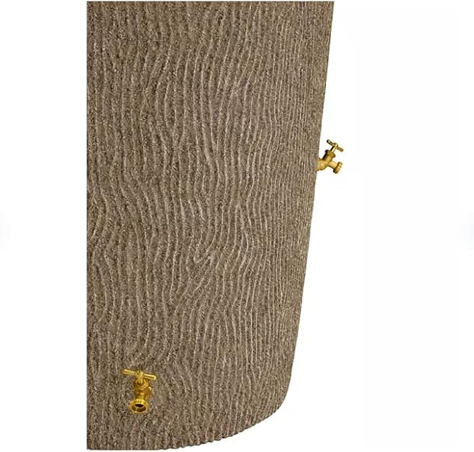 Decorative Rain Barrel with Wood Grain Texture, 90 Gallon Capacity,You can Plant an Array of Floral Arrangements, or Even a Small herb or Vegetable Garden. (Sandstone, 90 Gallon)