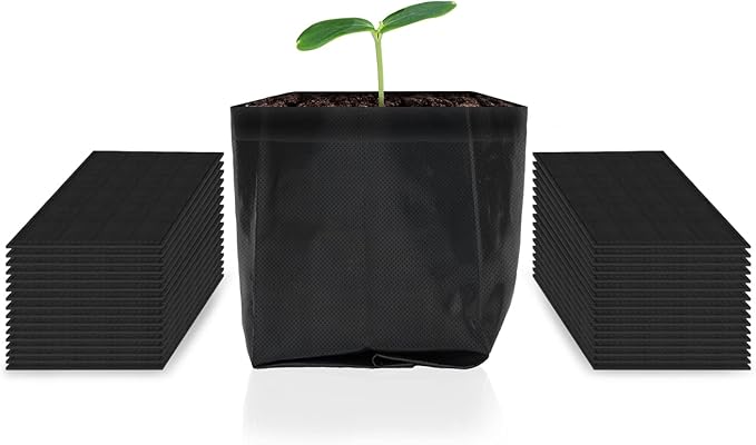 AC Infinity Nursery Bags 1/2 Gallon, Non-Woven Fabric Growing Pouches, 50-Pack Biodegradable Plant Pots for Seed Starting, Soil Transplant, Home Garden Supply