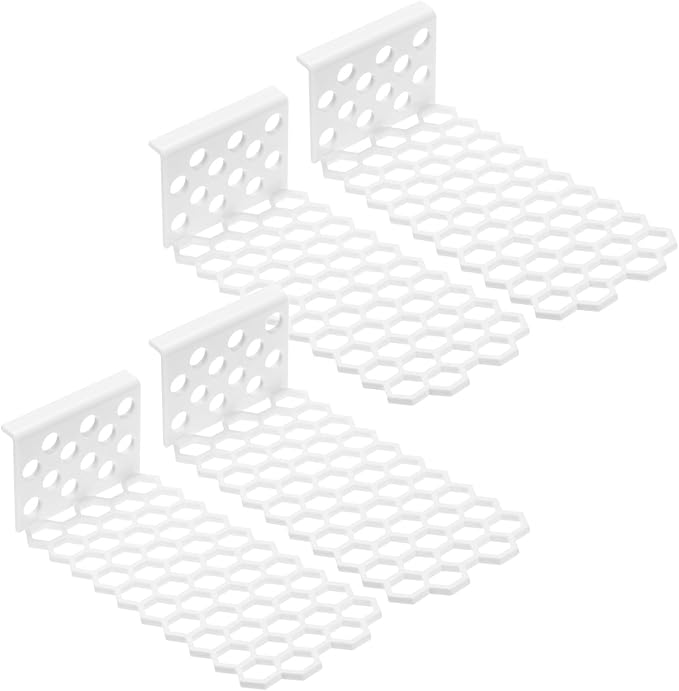 4-Pack Floating Bee Island, 18x6cm/7.09x2.36 Inch Plastic Floating Bee Watering Station for Feeding/Butterfly Bath/Outdoor Garden Decor [White]
