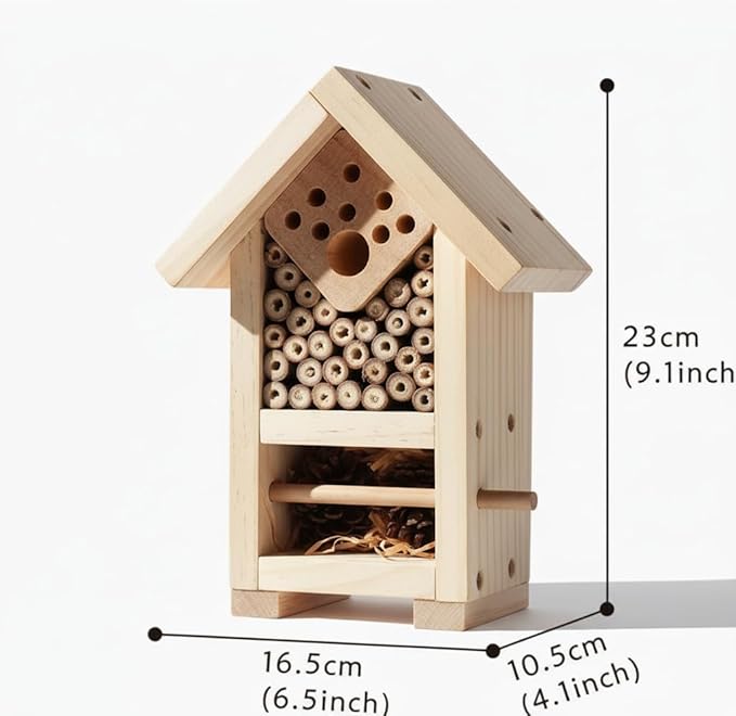 2 PK Premium Bug Hotel Kit Cedar Wood Insect Hotel - DIY Insect House Kit to Build - Backyard Bee House, Nesting Habitat Shelters, Garden Shelter for Bees, Butterflies, Bugs,Heavy Duty Thickness