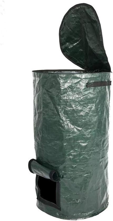Compost Bag Garden Waste Bin, Environmental Homemade Organic Ferment PE Compost Bag Outdoor Kitchen Waste Disposal Composter Bag(35 60cm)