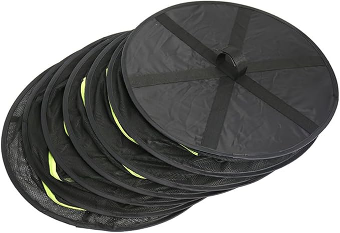 Herb Drying Rack, 4-Layer Collapsible Mesh Hanging Dryer Net with Zippers, Compartment for Herbs, Flowers, Vegetables, Spices, Fish, Food, Fiting in Grow Tents, Garden Outdoor Harvest, 24"