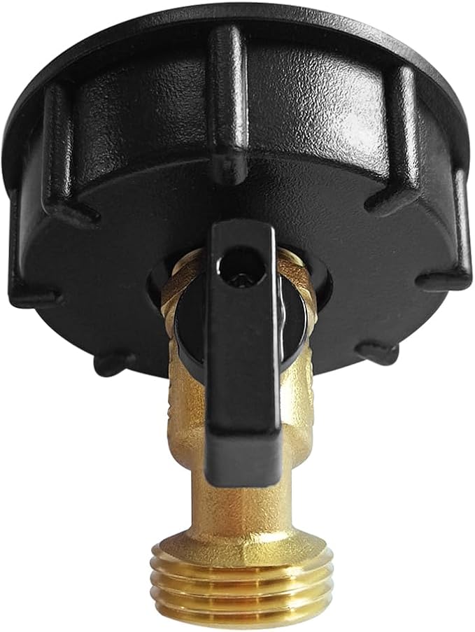 Joywayus Compatible with 275-330 Gallon IBC Tote Water Tank Adapter 2" Coarse Thread S60x6 + Brass Garden Hose Water Ball Valve Water Tank Shut-Off Valve Fitting