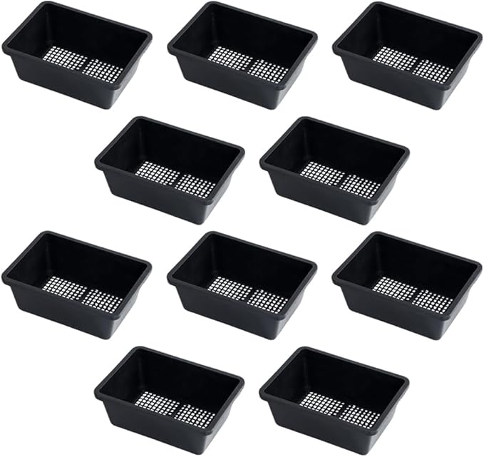 YARNOW 10 Pcs Mesh Bottom Trays Seedling Starter Trays Plastic Plant Reusable Recyclable Grow Plants Start Seeds Germination for Greenhouse Hydroponics Home Decor Accents