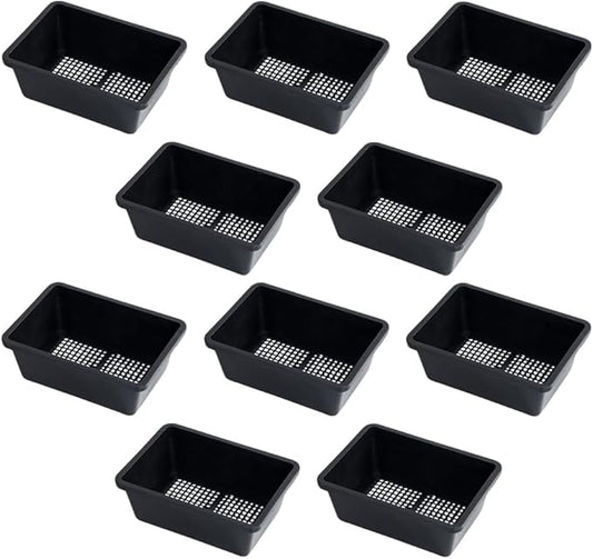 YARNOW 10 Pcs Mesh Bottom Trays Seedling Starter Trays Plastic Plant Reusable Recyclable Grow Plants Start Seeds Germination for Greenhouse Hydroponics Home Decor Accents