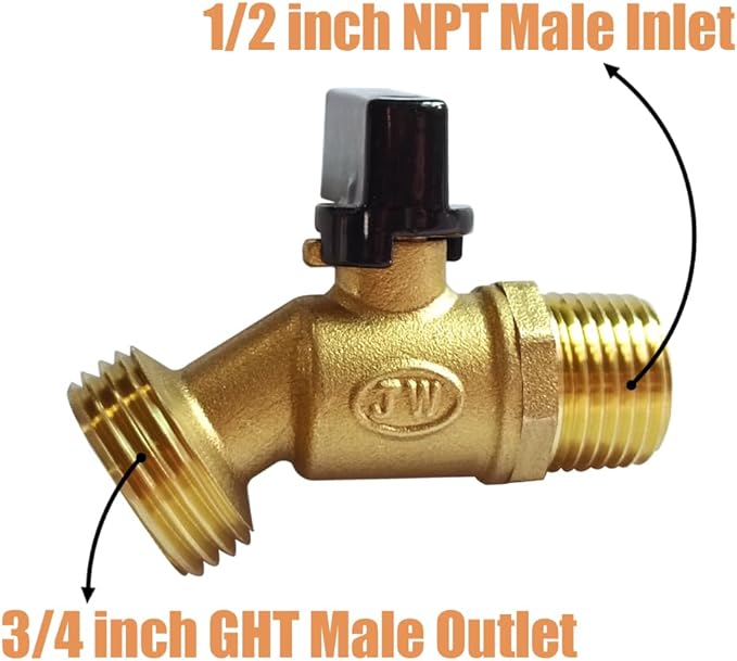 Joywayus Compatible with 275-330 Gallon IBC Tote Water Tank Adapter 2" Coarse Thread S60x6 + Brass Garden Hose Water Ball Valve Water Tank Shut-Off Valve Fitting