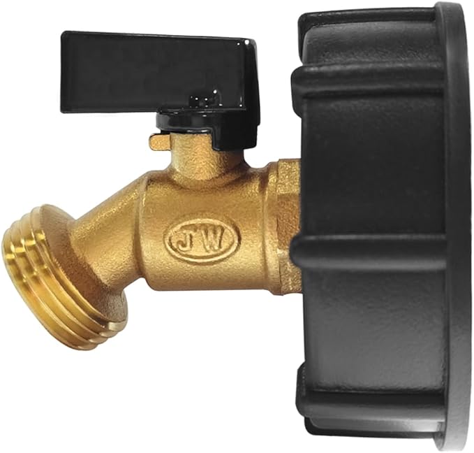 Joywayus Compatible with 275-330 Gallon IBC Tote Water Tank Adapter 2" Coarse Thread S60x6 + Brass Garden Hose Water Ball Valve Water Tank Shut-Off Valve Fitting