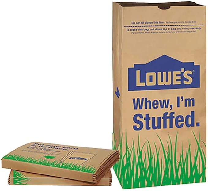 Lowe's 30 Gallon Heavy Duty Brown Paper Lawn and Refuse Bags for Home and Garden (10 Count), Large (LOWESLL)