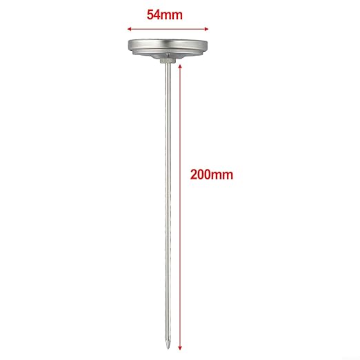 Stainless Steel Compost Soil Thermometer,with 200mm Probe for Garden Outdoor Plant Care Temperature Range 40°F-180°F(earthworms)