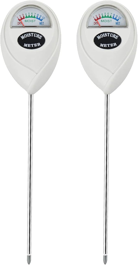 Soil Moisture Meter, 2 Pack Soil Moisture Monitor for House Plants, Indoor & Outdoor, Garden, Farm, Lawn Plant Care, No Battery Needed(White)