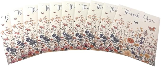 Thank You Wildflowers and Butterflies Seed Packets for Guests - Party Favors for Wedding, Bridal Shower, Baby Shower or Sprinkle, Birthday - Gender Neutral - Already Filled - Pack of 20