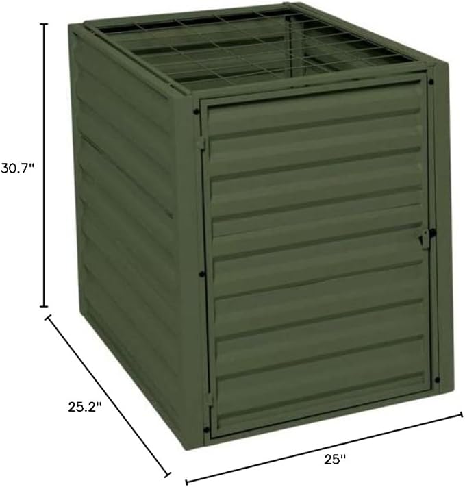 Gardener's Supply Company Single Bin Composter | Heavy Duty Galvanized Steel Outdoor Compost System with Optimal Water and Airflow | Best for Backyard Garden Organic Waste Composting