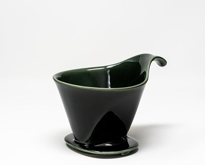 Zero Japan - Bee House Pour Over Coffee Dripper - Lead-Free & Cadmium-Free Ceramic Coffee Maker with Elegant Peek Hole, Drip Cone Brewer Coffee Gift, Brewing Accessories - Antique Green, Standard Size