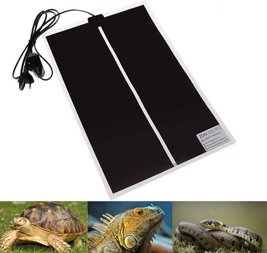 Reptile Heating Pad with Temperature Adjustment, 110V Non-Adhesive Heat Mat for Reptiles Tortoise Snakes Lizard Gecko Hermit Crab Turtle Amphibians - 20W Terrarium Heat Pad
