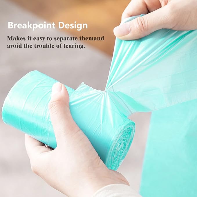 AYOTEE Small Trash Bags with Handles,100 Counts Small Biodegradable Trash Bags 4 Gallon Garbage Bag, Unscented Strong Mini Compostable Bag 15 Liter Waste Basket Liners for Bathroom Kitchen Home