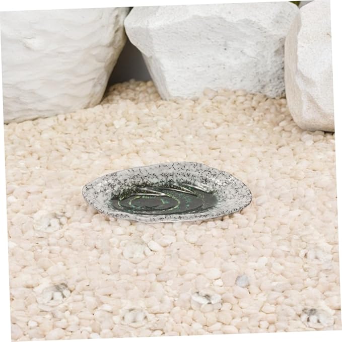 TOYANDONA Outdoor Butterfly Bee Waterer Ceramic Kiln-Transformed Irregular Plate Garden Decor Easy Install Butterfly Feeding Bowl Bee Water Dispenser