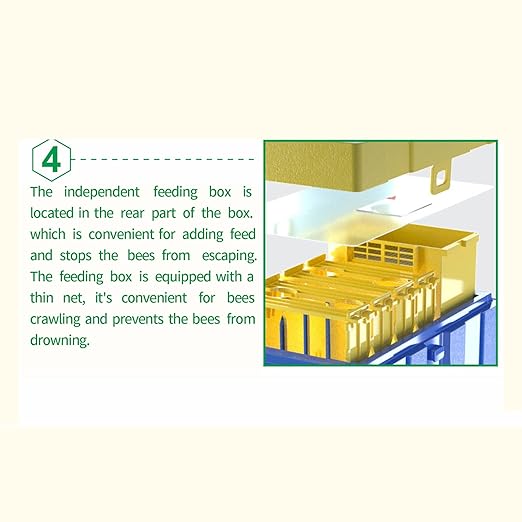Queen Nuc Box Bee Mating Nuc Hive Bee House Mini Bee Hives Box Queen Rearing Box for Beekeeping (Blue)