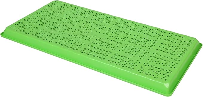 SUNPACK 10" x 20" Heavy Duty Mesh Plastic Seed Starting Tray, Green, 1" (Pack of 30) - Ensures Water Drainage and Aeration, Perfect for Greenhouses or Indoor Gardening