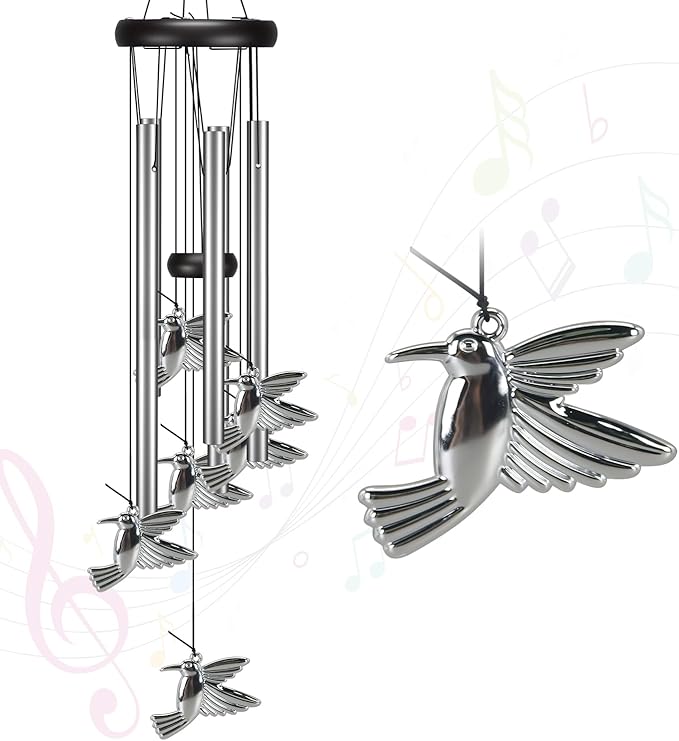 Windchimes Outdoors Clearance, Door Chime Wind Chimes for Outside Sympathy Wind Chimes for Patio Decoration, Garden Decor. Zen Garden Decor（Hummingbird）