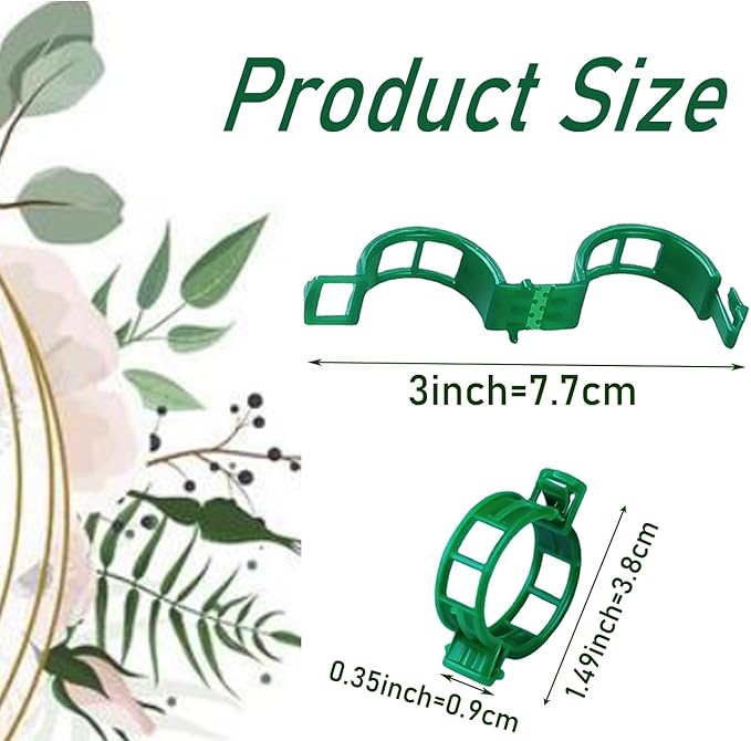 100PCS Green Plant Support Clips, Tomato Clips, Garden Clips, Trellis Clips, Vine Clips for Climbing Plants to Prevent Tomatoes from Pinching or Falling Off