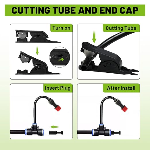 100FT Drip Irrigation Kit - 28 Adjustable 360° Nozzles & T-Connectors for Garden, Lawn & Plant Watering System