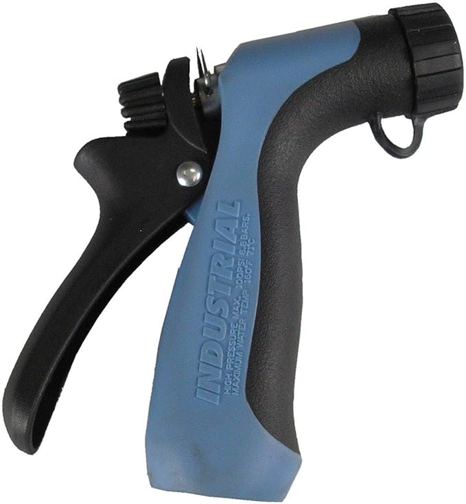 Hi-Tech Heavy Duty Industrial Hose Nozzle – High Pressure 100 PSI, Hot Water & High Temp Resistant, Pistol Grip Spray Nozzle for Garden Hose, Marine & Commercial Grade