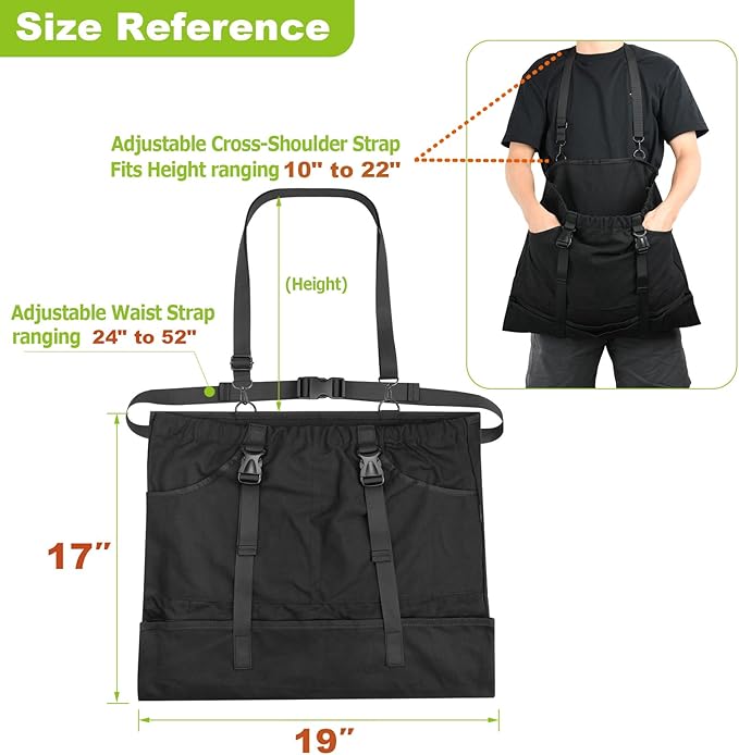 Cosmos Garden Harvest Apron - Canvas Gardening Apron with Quick Release Pouch & 2 Side Pockets