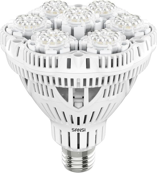 SANSI Grow Lights for Indoor Plants, Full Spectrum 36W Grow Light Bulbs (400 Watt Equiv) with Optical Lens for High PPFD, PPF 65.6 umol/s LED Energy Saving Plant Light for Indoor Growing Seed Starting