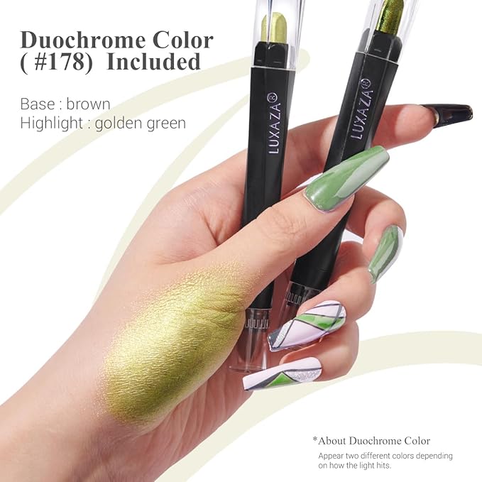 Neutral Eyeshadow Stick Makeup 6PCS Set, Green Metallic Shimmer Matte Cream Eye Shadow Eyeliner Brightener Pencil Crayon - FIREFLIES LIGHT